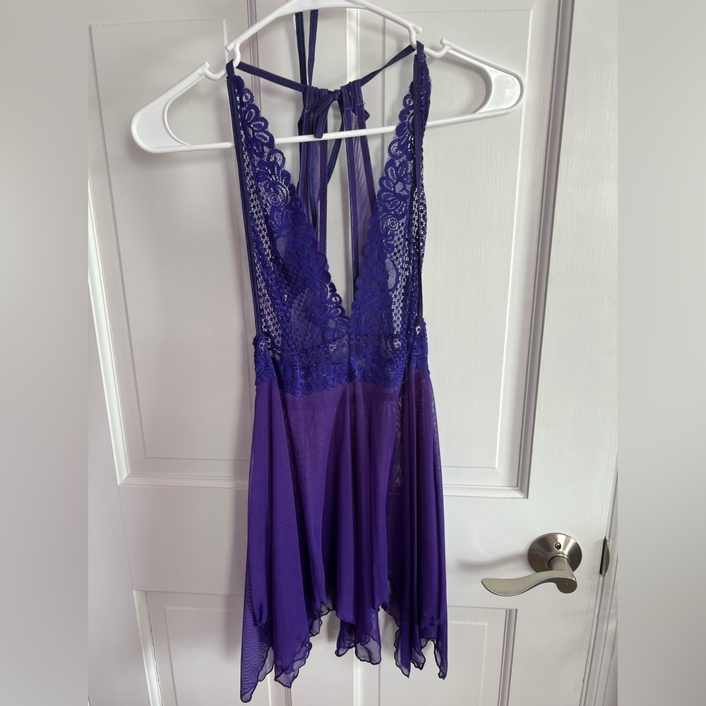Escante Purple Lace Halter Lingerie medium